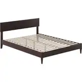 Aria Queen Low Profile Platform Bed with USB in Espresso Finish Wood
