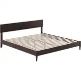 Aria King Low Profile Platform Bed with USB in Espresso Finish Wood