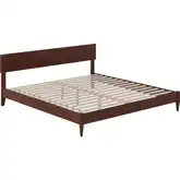 Aria King Low Profile Platform Bed with USB in Walnut Finish Wood