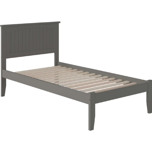 Nantucket Twin Platform Bed with Open Footboard in Atlantic Grey
