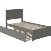 Nantucket Twin Platform Bed with Flat Footboard & Urban Trundle in Atlantic Grey