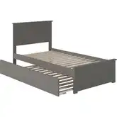 Nantucket Twin Platform Bed with Footboard & Twin Trundle Bed in Atlantic Grey