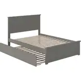 Nantucket Full Platform Bed with Matching Footboard & Twin Trundle in Atlantic Grey