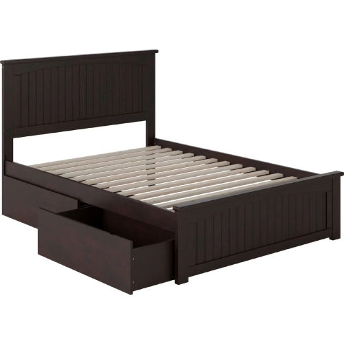 Nantucket Full Bed with Matching Footboard & 2 Urban Bed Drawers in Espresso