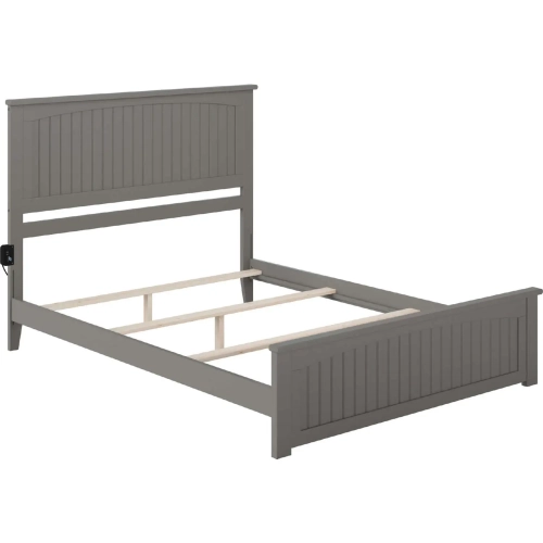 Nantucket Queen Bed with Matching Footboard in Atlantic Grey