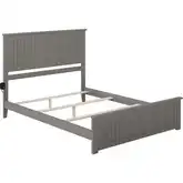 Nantucket Queen Bed with Matching Footboard in Atlantic Grey