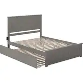 Nantucket Queen Platform Bed, Match Footboard, Turbo Charger & Twin XL Trundle in Grey