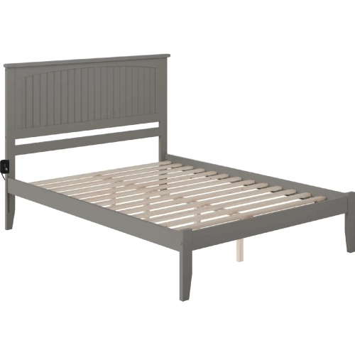 Nantucket King Platform Bed with Open Footboard in Atlantic Grey