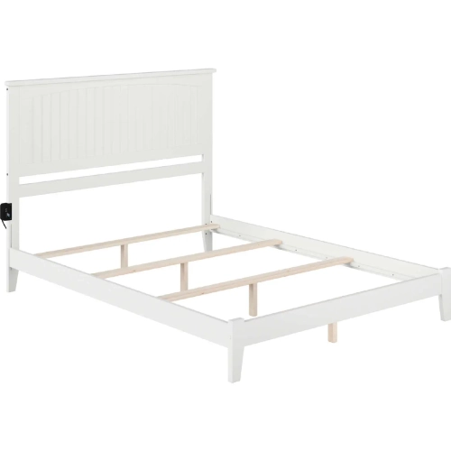 Nantucket KIng Bed with Open Footboard & Turbo Charger in White