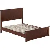Naples Full Low Profile Platform Bed & Matching Footboard in Walnut Finish Wood