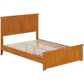 Naples Full Low Profile Platform Bed & Matching Footboard in Light Toffee Finish Wood