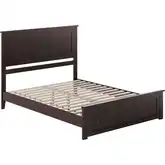 Naples Queen Low Profile Platform Bed & Matching Footboard in Espresso Finish Wood