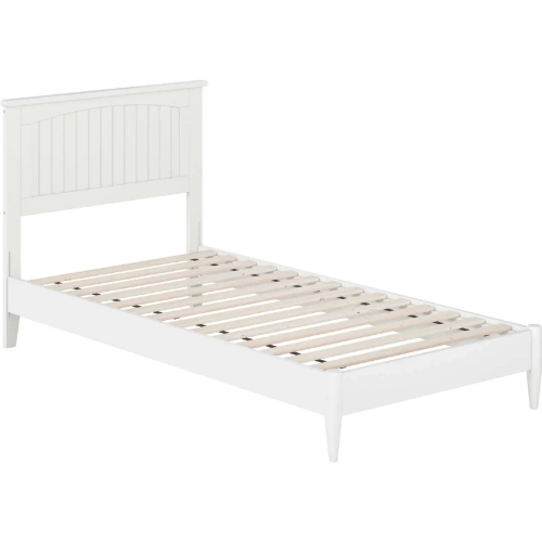 Naples Twin XL Low Profile Platform Bed in White Finish Wood