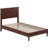 Naples Twin Low Profile Platform Bed in Walnut Finish Wood