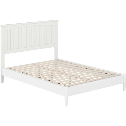 Naples Full Low Profile Platform Bed in White Finish Wood