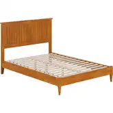 Naples Full Low Profile Platform Bed in Light Toffee Finish Wood