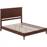 Naples Queen Low Profile Platform Bed in Walnut Finish Wood
