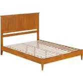 Naples Queen Low Profile Platform Bed in Light Toffee Finish Wood