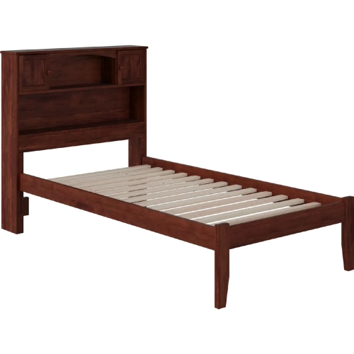 Newport Twin XL Bed with Open Footboard in Walnut