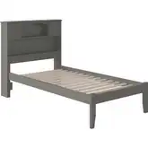 Newport Twin XL Platform Bed with Open Footboard in Atlantic Grey