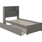 Newport Twin Extra Long Bed with Footboard & Twin Extra Long Trundle in Grey