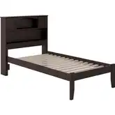 Newport Bookcase Twin Bed with an Open Foot Rail in Espresso