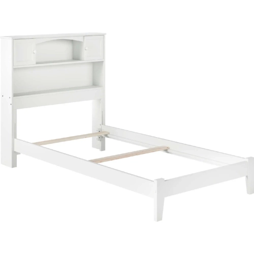 Newport Twin Bed with Open Footboard & Turbo Charger in White