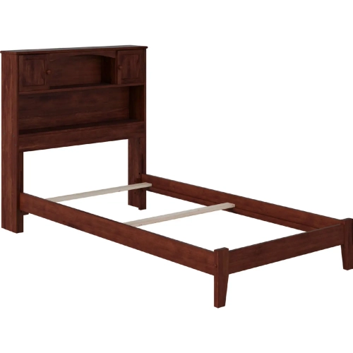 Newport Twin Bed with Open Footboard & Turbo Charger in Walnut