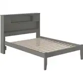 Newport Full Platform Bed with Open Footboard in Atlantic Grey
