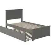 Madison Twin XL Platform Bed w/ Footboard & Twin XL Trundle in Grey Wood