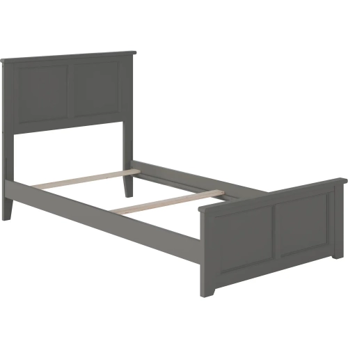 Madison Twin Foundation Bed w/ Footboard in Grey Wood