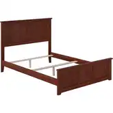 Madison Full Foundation Bed w/ Footboard in Walnut Wood