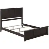 Madison Queen Foundation Bed w/ Footboard in Espresso Wood