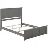 Madison Queen Foundation Bed w/ Footboard in Grey Wood