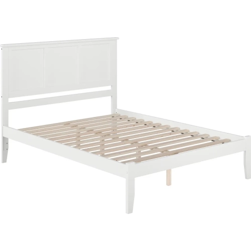 Madison King Platform Bed in White Wood
