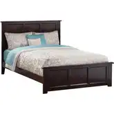 Madison King Low Profile Platform Bed w/ Footboard in Espresso Wood