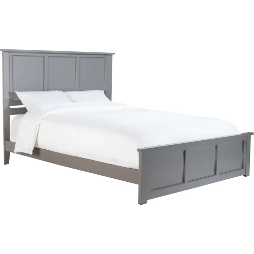 Madison King Low Profile Platform Bed w/ Footboard in Grey Wood