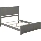 Madison King Foundation Bed w/ Footboard in Grey Wood
