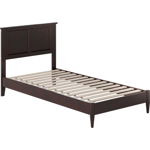 Charlotte Twin XL Low Profile Platform Bed in Espresso Wood
