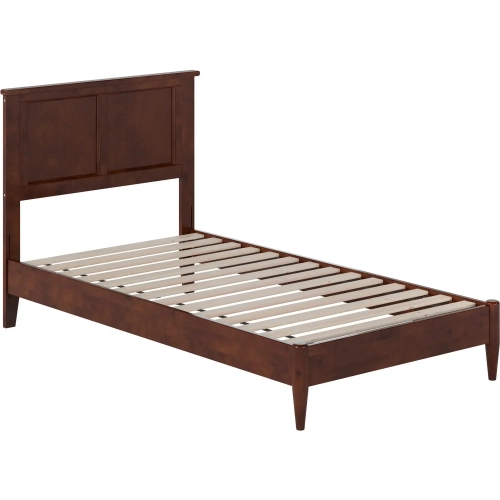 Charlotte Twin Low Profile Platform Bed in Walnut Wood