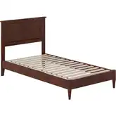 Charlotte Twin Low Profile Platform Bed in Walnut Wood