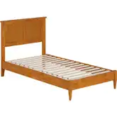 Charlotte Twin Low Profile Platform Bed in Toffee Wood