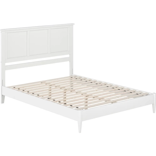 Charlotte Queen Low Profile Platform Bed in White Wood