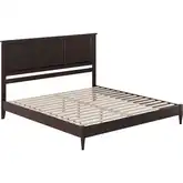 Charlotte King Low Profile Platform Bed in Espresso Wood