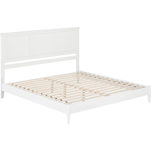 Charlotte King Low Profile Platform Bed in White Wood