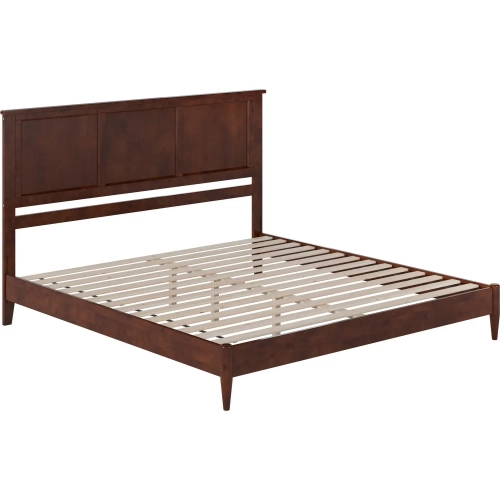 Charlotte King Low Profile Platform Bed in Walnut Wood