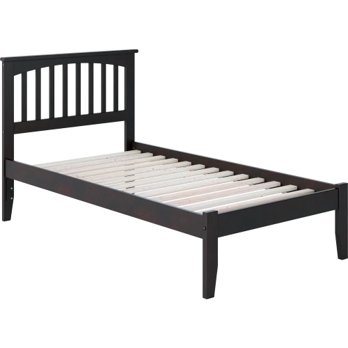 Mission Twin XL Platform Bed in Espresso Wood