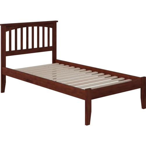 Mission Twin XL Platform Bed in Walnut Wood