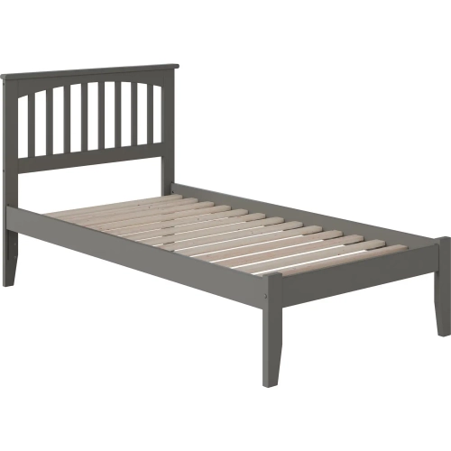 Mission Twin XL Platform Bed in Grey Wood