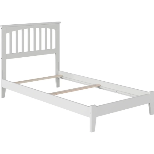 Mission Twin XL Foundation Bed in White Wood